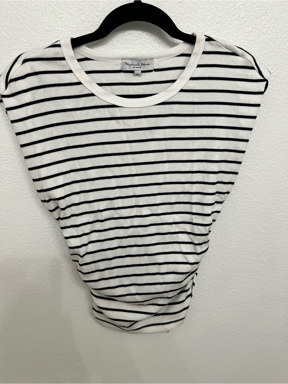 Michael Stars Black & White Striped Crewneck Tee